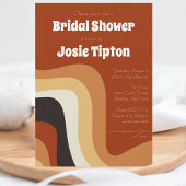 Invitation Gras Retro Super les années 70 Burnt Orange Fête d