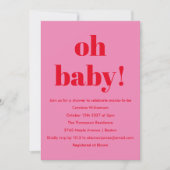 Invitation Gras Rose Rouge moderne Amusants Simple Baby showe (Devant)
