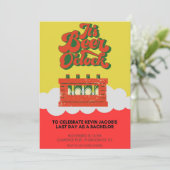 Invitation Gras Rouge Et Jaune Du Bachelor Party (Debout devant)