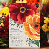 Invitation Gras Rouge et Jaune Floral Mariage élégant