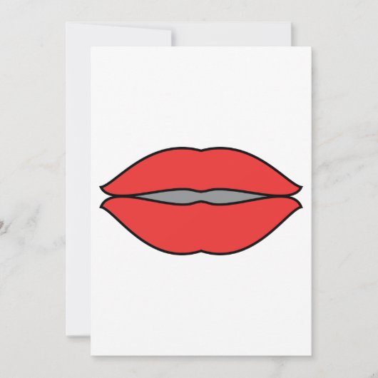 Invitation Gras rouge lèvres Pop Art (Devant)