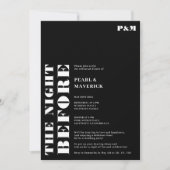 Invitation Gras simple blanc noir mariage (Devant)