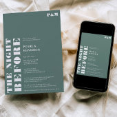 Invitation Gras simple sauge vert dîner de répétition mariage