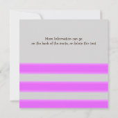 Invitation Gras Simple Stripes Pink Potluck Party (Dos)