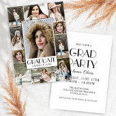 Invitation Gras Stylish Graduate Photo Collage Graduation