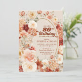 Invitation Gras super terre cuite rustée ivoire 80e anniversa (Debout devant)