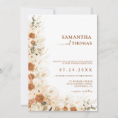 Invitation Gras Terracotta Boho Mariage de automne bohème (Devant)