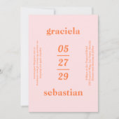 Invitation Gras typographique Arc en ciel Sherbet Mariage mod (Devant)