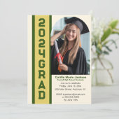 Invitation Gras, Vert & Or, Graduation 2024 (Debout devant)