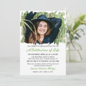 Invitation Grass Green Brossé Frontières Photo Vie Célébratio (Debout devant)