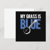 Invitation Grass Is Blue Banjo Bluegrass Country Music Cadeau (Devant / Derrière)