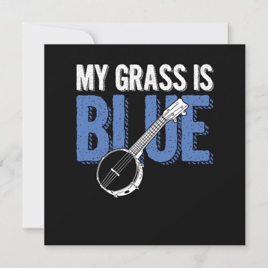 Invitation Grass Is Blue Banjo Bluegrass Country Music Cadeau (Devant)