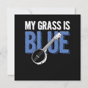 Invitation Grass Is Blue Banjo Bluegrass Country Music Cadeau