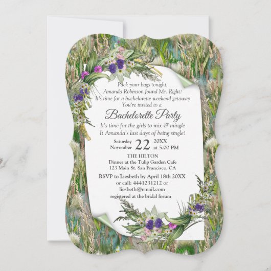 Invitation Grasses et fleurs de printemps écologiques sauvage (Devant)