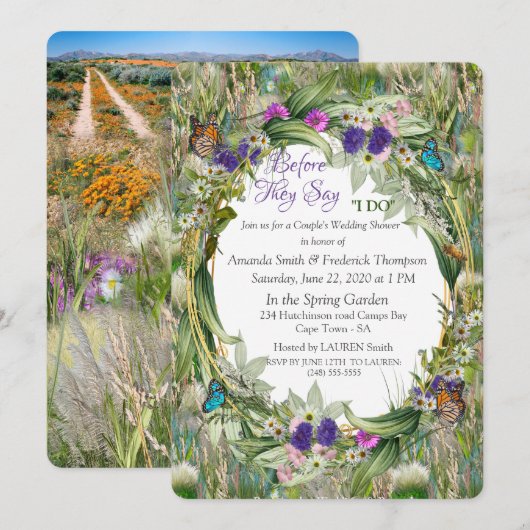 Invitation Grasses et fleurs de printemps écologiques sauvage (Devant / Derrière)