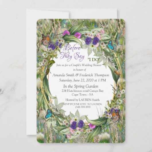 Invitation Grasses et fleurs de printemps écologiques sauvage (Devant)