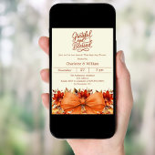 Invitation Grateful bénie arc fleuri orange Thanksgiving