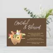 Invitation Grateful Bienheureux Citrouille Wheelbarrow Thanks (Debout devant)