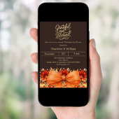 Invitation Grateful bister arc orange Thanksgiving