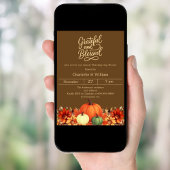Invitation Grateful citrouille brun Thanksgiving