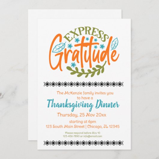 Invitation Gratitude de l'Express (Devant / Derrière)