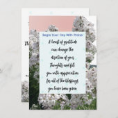Invitation Gratitude Florale Bible Verse Méditation Card (Devant / Derrière)