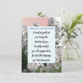 Invitation Gratitude Florale Bible Verse Méditation Card (Debout devant)