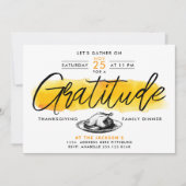 Invitation Gratitude Turquie Thanksgiving Diner Aquarelle (Devant)