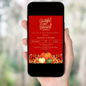 Invitation Gratuit béni citrouille orange rouge Thanksgiving