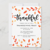 Invitation Gratuit Script Chute Foliage Aquarelle Feuilles (Devant)
