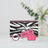 Invitation Graudation Class Of 2011 Zebra Print (Debout devant)