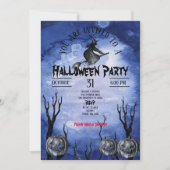 Invitation Graveyard Citrouille éffrayant Moon Witch (Devant)