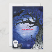 Invitation Graveyard Citrouille éffrayant Moon Witch (Dos)