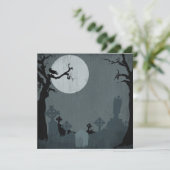 Invitation Graveyard et Pleine lune d'Halloween (Debout devant)