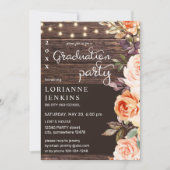 Invitation Gravure et broyage Floral Rustic Graduation v2 (Devant)