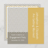 Invitation Gray and White Chevron Mariage Engagement Party (Devant / Derrière)