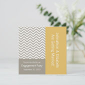 Invitation Gray and White Chevron Mariage Engagement Party (Debout devant)