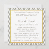 Invitation Gray and White Chevron Mariage Engagement Party (Dos)