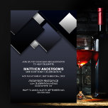 Invitation Gray Black 90th Cocktail Anniversaire<br><div class="desc">Cet élégant cocktail abstrait géométrique moderne noir et gris a été conçu pour le minimaliste moderne. Cette invitation élégante et sophistiquée allie une esthétique contemporaine à une touche artistique. L'invitation du 90ème anniversaire présente un design géométrique abstrait orné de blocs carrés en angle dans des tons contrastés de noir et...</div>
