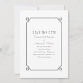 Invitation Gray Deco Chic Enregistrer l'Invitation de date (Devant)