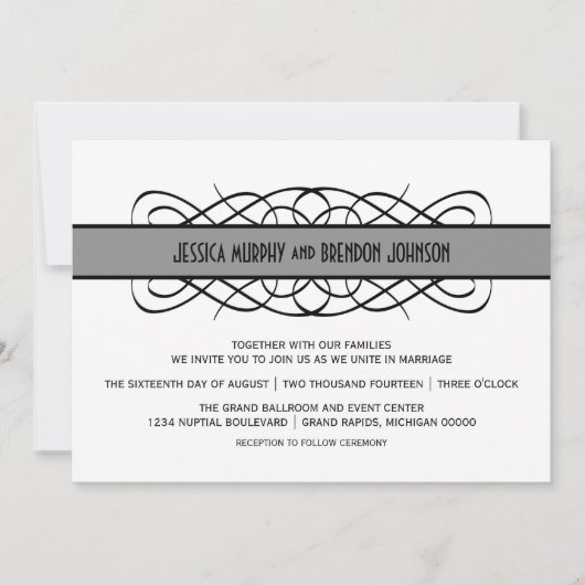 Invitation Gray Déco Fruit Mariage Inviter (Devant)