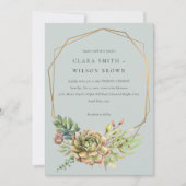 INVITATION GRAY DESERT SUCCULENT CACTI FOLIAGE FRAME MARIAGE (Devant)