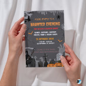 Invitation Gray Éffrayant Haunted Mansion Thème Halloween Par