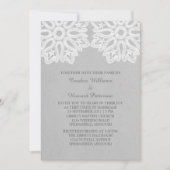 Invitation Gray Elegant Lace Wedding Inviter (Devant)