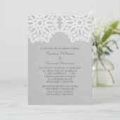 Invitation Gray Elegant Lace Wedding Inviter (Debout devant)