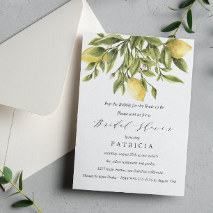 Invitation Gray   Fête des mariées Mariage citrons et feuilla