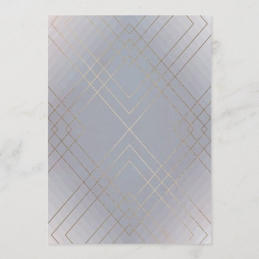 Invitation Gray Gatsby Mariage de calligraphie (Dos)
