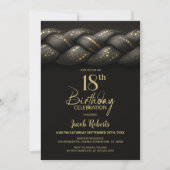 Invitation Gray Gold Braid 18e fête d'anniversaire (Devant)