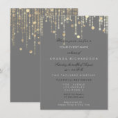 Invitation Gray Gold Drives Confetti Naissance nuptiale (Devant / Derrière)