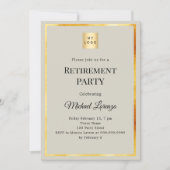 Invitation Gray gold retirement party business logo (Devant)